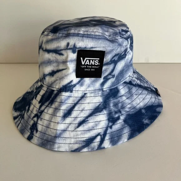 Vans Blue & White Tie-Dye Bucket Hat NWOT - Picture 1 of 4